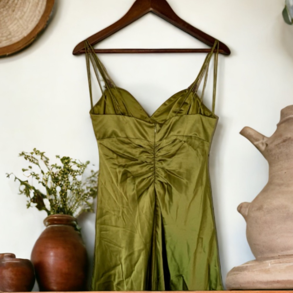 Badgley Mischka Green Rhinestone Cocktail Dress Size 6 - Picture 14 of 15